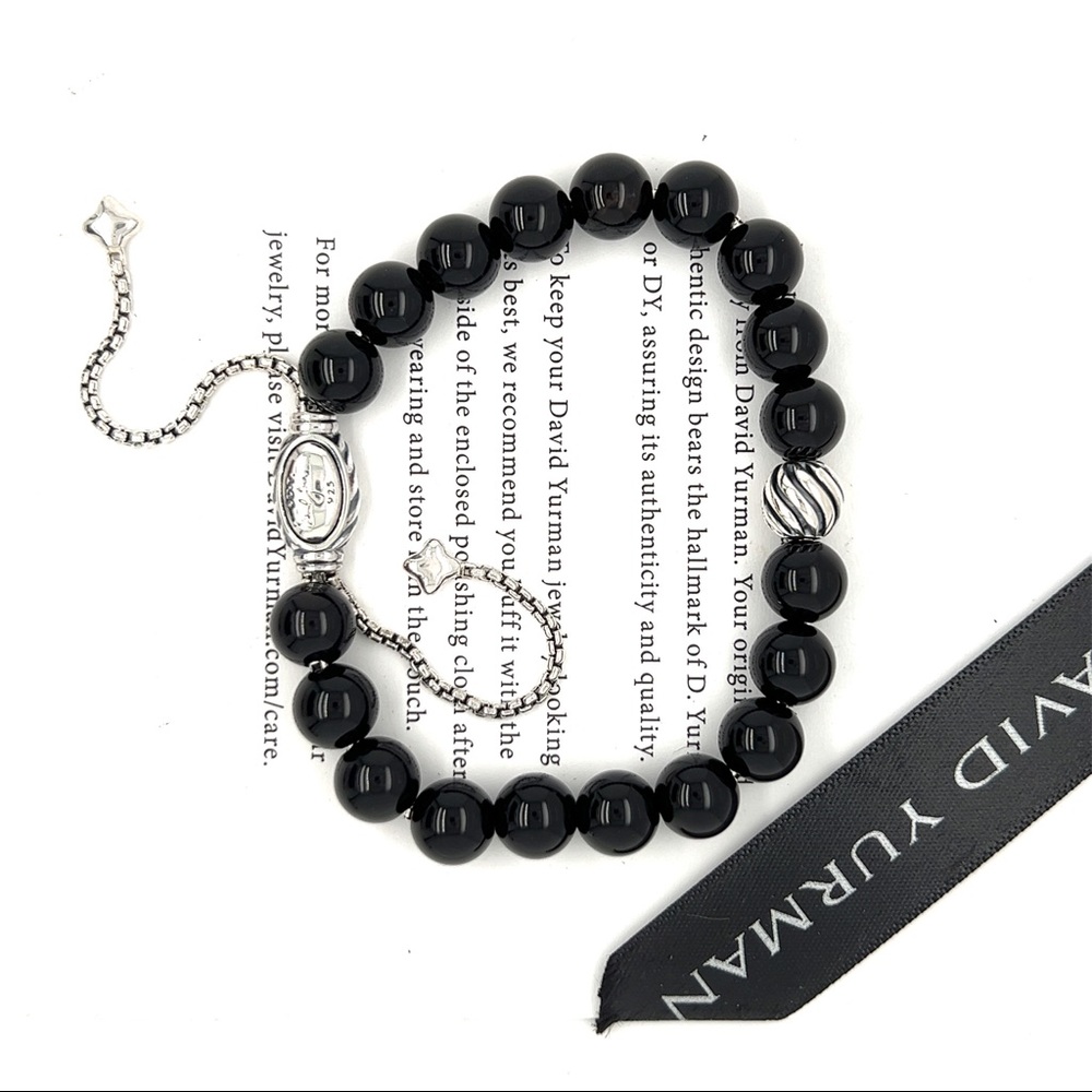 David Yurman 8 mm Spiritual Beads Bracelet
Black Onyx Shinny Accent Adjustable